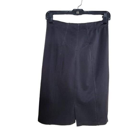 Daisy Fuentes Stretch Slim Slit Back Pencil Mini Skirt Black Size Small - Picture 2 of 9